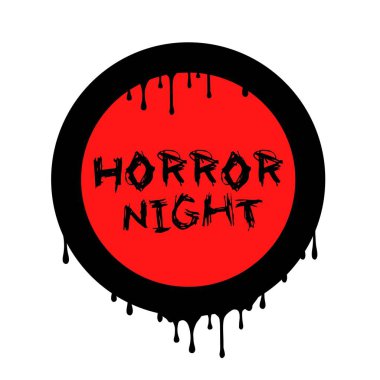 horror night sign on white background clipart