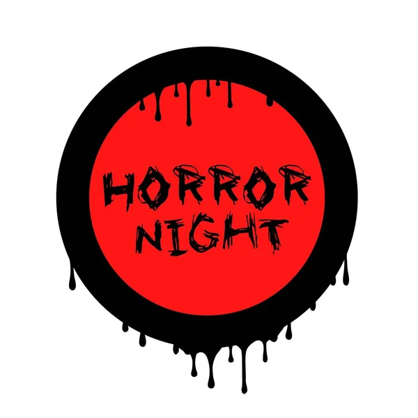 Signo Noche Horror Sobre Fondo Blanco — Vector de stock