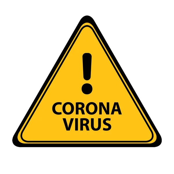 Señal Alerta Virus Corona Sobre Fondo Blanco — Vector de stock