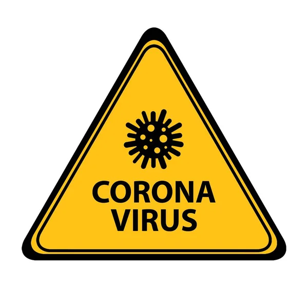 Coronavirus Warnschild Auf Weißem Hintergrund — Stockvektor