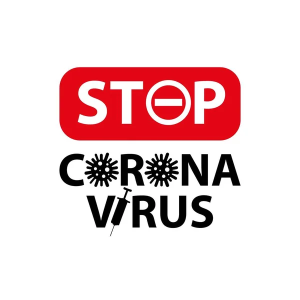 Stop Corona Virus Sign Vector — Stock Vector