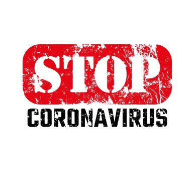 Beyaz arkaplanda Coronavirus işaretini durdur