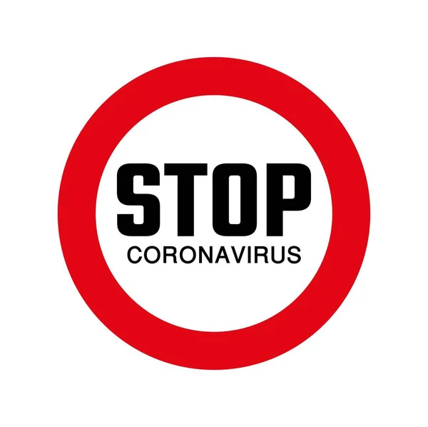 Stop Coronavirus Υπογράψει Λευκό Φόντο — Διανυσματικό Αρχείο
