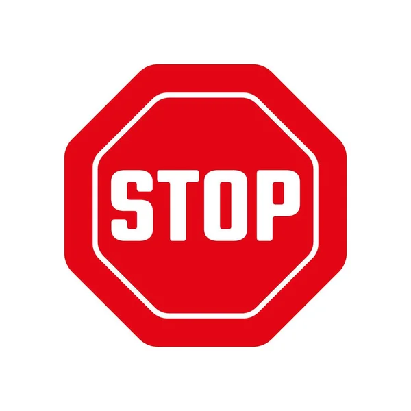 Rotes Stoppschild Vektorsymbol — Stockvektor