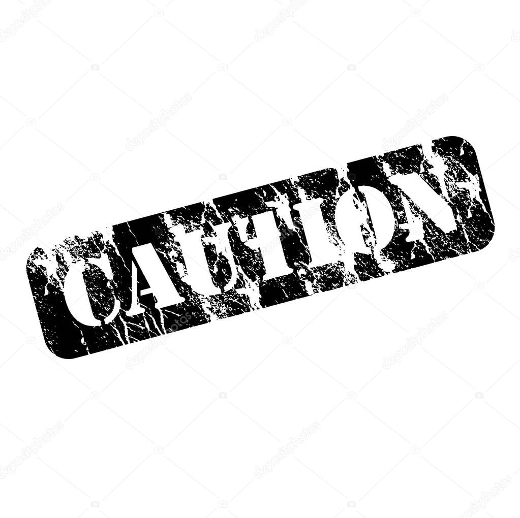 caution sign on white background