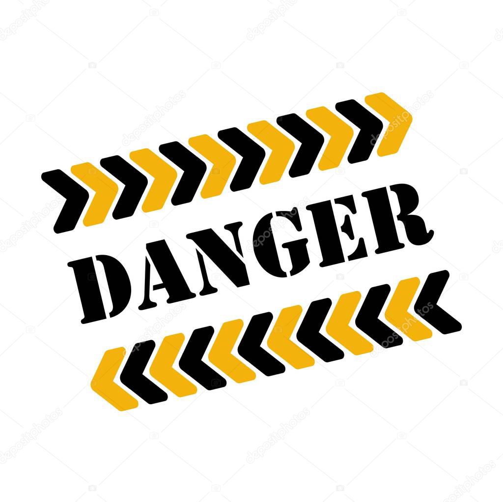 danger sign on white background