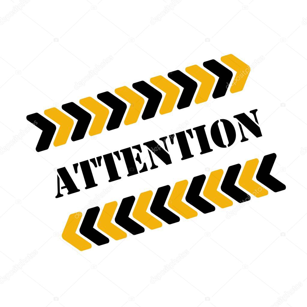attention sign on white background