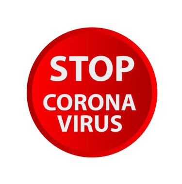 Beyaz arkaplanda Coronavirus işaretini durdur