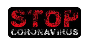Beyaz arkaplanda Coronavirus işaretini durdur