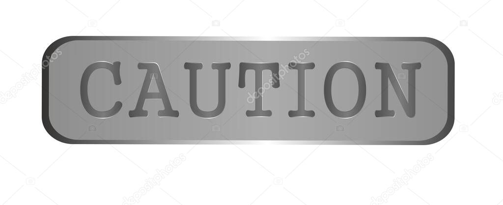  caution sign on white background