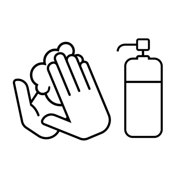 Wassen Hand Pictogram Witte Achtergrond — Stockvector