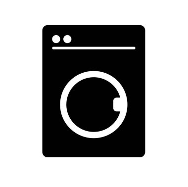 beyaz arkaplanda çamaşır makinesi simgesi 