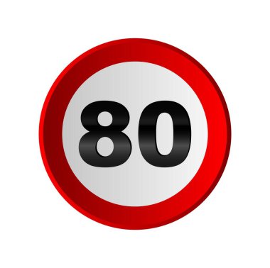 Beyaz arkaplanlarda hız sınırı işareti