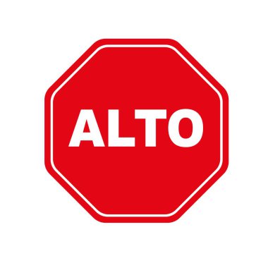 İspanyolca dur tabelası. Vektör simgesi.