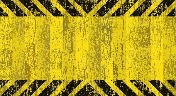 Warning Sign Black Stripes Yellow Background — Stock Vector