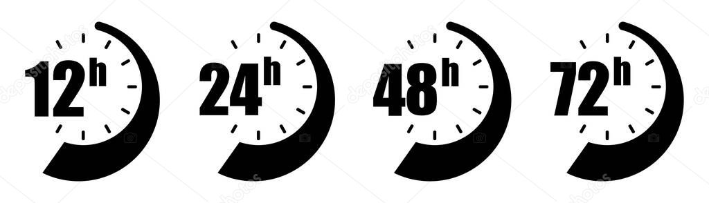 hours clock arrow on white background