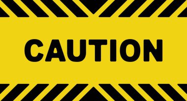 Sarı arkaplanda siyah çizgili uyarı işareti.