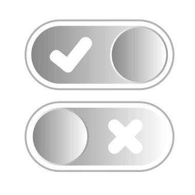 Beyaz arkaplanda tik ve çapraz simge