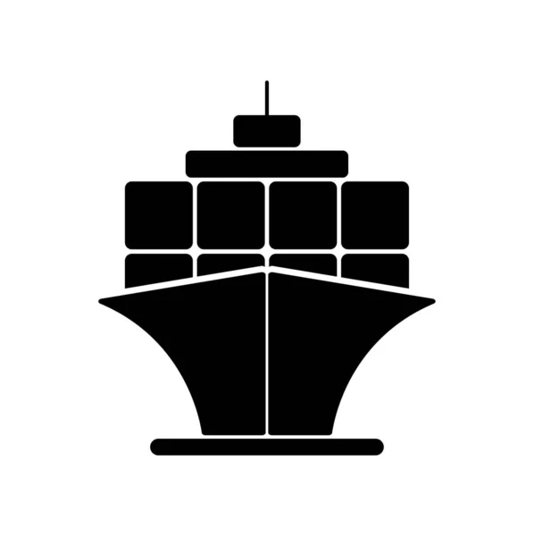 白い背景に貨物船のアイコン — ストックベクタ