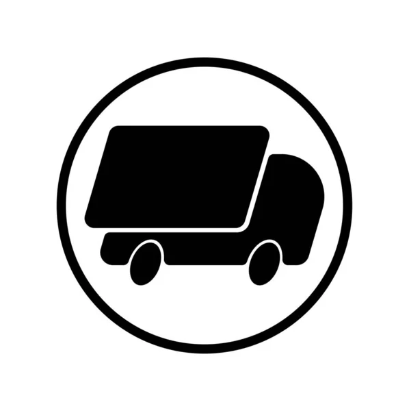 Vrachtwagen Pictogram Vierkante Internet Knop — Stockvector