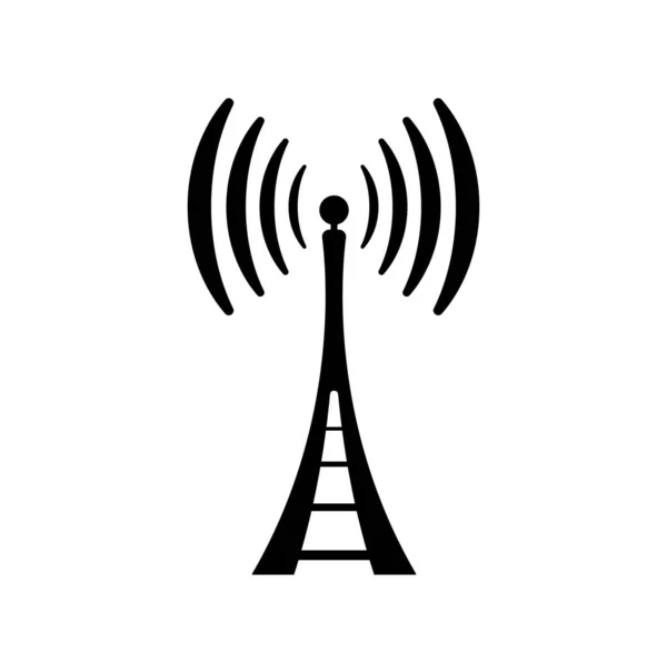 Torre Radio Aislada Blanco — Vector de stock