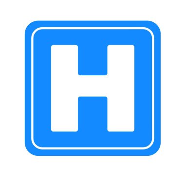 Beyaz arkaplanda hastane simgesi
