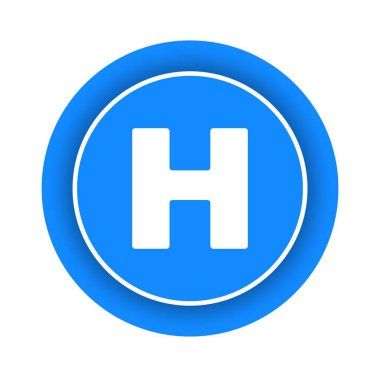 Beyaz arkaplanda hastane simgesi