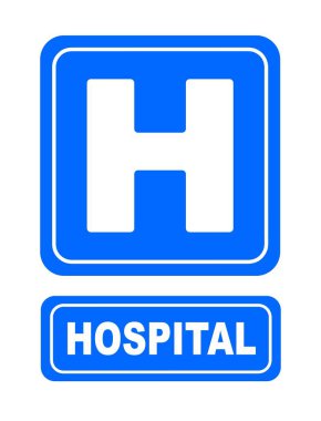 Beyaz arkaplanda hastane simgesi