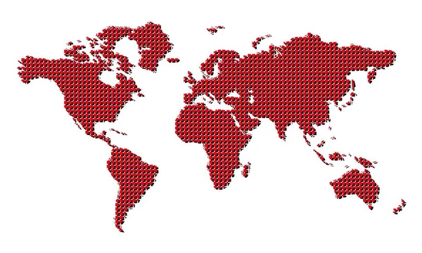 Vecteur Carte Monde Rouge — Image vectorielle