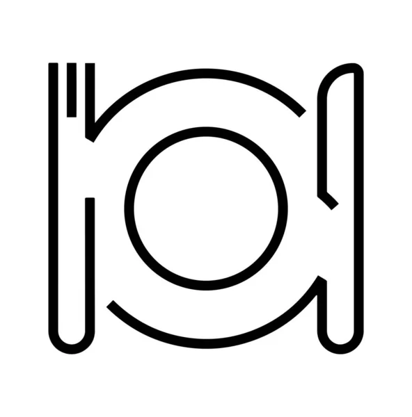 Restaurant Pictogram Witte Achtergrond — Stockvector