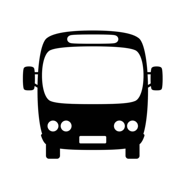 Icono Bus Aislado Blanco — Vector de stock