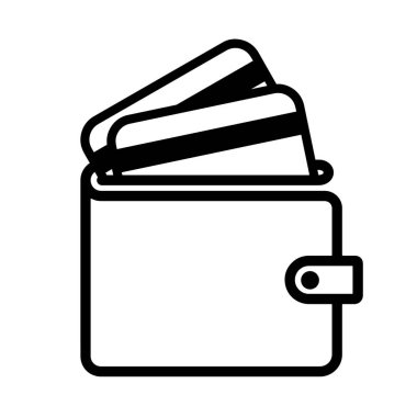 Beyaz arkaplanda cüzdan simgesi