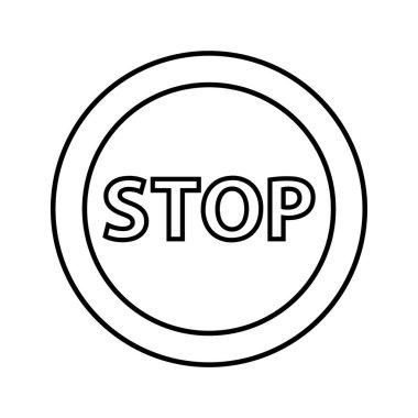 Beyaz arka planda dur işareti. Vektör simgesi.