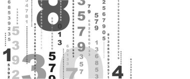 arkaplanda ritmik boyutlarda numaralar var.