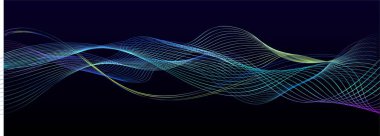 Boşluktaki çizgilerle oluşturulan şekiller. Yaratıcı neon renkler. Modern soyut arkaplan.