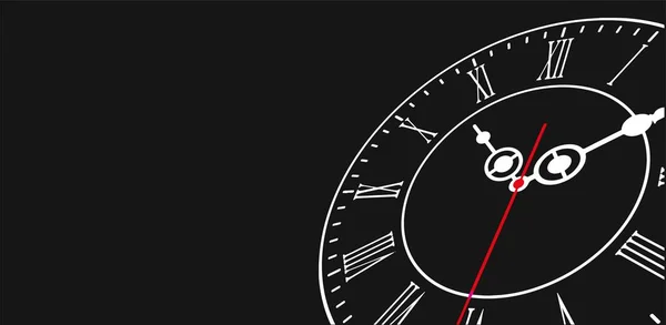 Reloj Sobre Fondo Negro — Archivo Imágenes Vectoriales