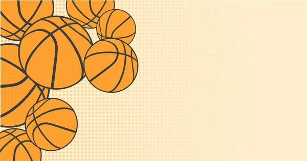 Fond Avec Des Balles Basket Orange — Image vectorielle