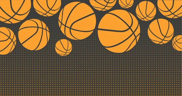 Background Orange Basketball Balls — Stock Vector