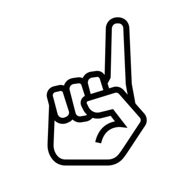 Beyaz arkaplanda el simgesi