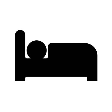 beyaz zemin üzerinde yatak simgesi