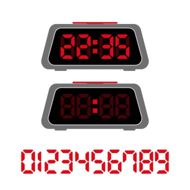 Dijital alarm saat vektörü