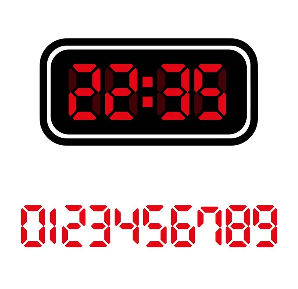 Digital Clock White Background — Stock Vector