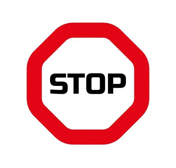 Señal Stop Sobre Fondo Blanco Icono Del Vector — Vector de stock