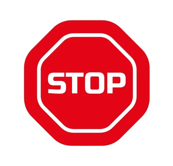 Stoppschild Auf Weißem Hintergrund Vektorsymbol — Stockvektor