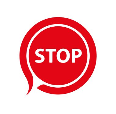 Beyaz arka planda dur işareti. Vektör simgesi.