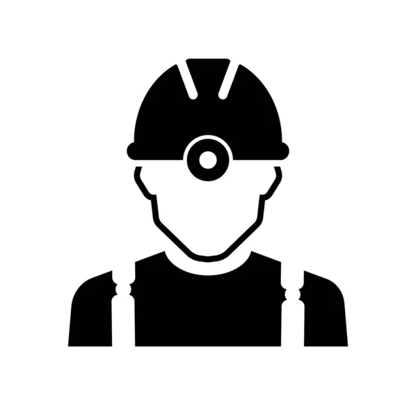 Mijnwerker Pictogram Witte Achtergrond — Stockvector