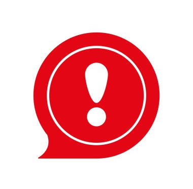 Kırmızı ünlem işareti. Vektör simgesi.