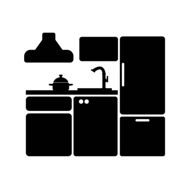 Beyaz arkaplanda mutfak simgesi