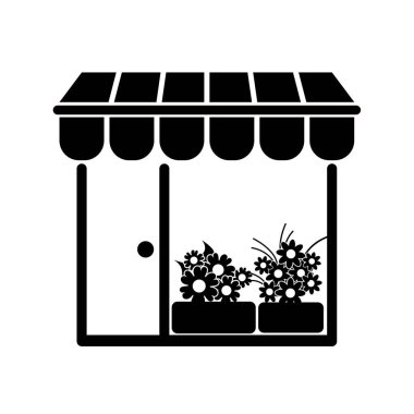 Beyaz arkaplanda çiçekçi simgesi
