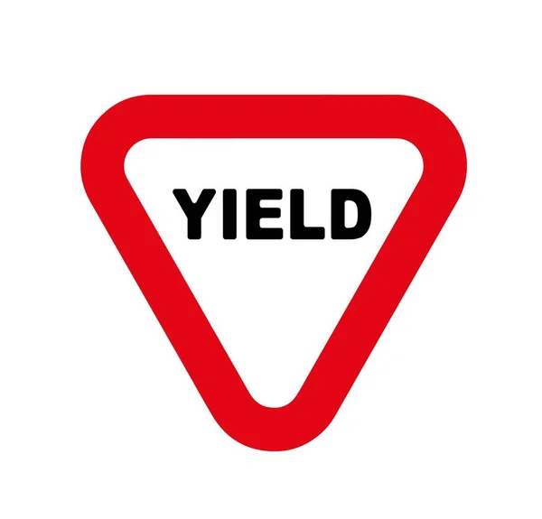 Yield Sign White Background — Stock Vector